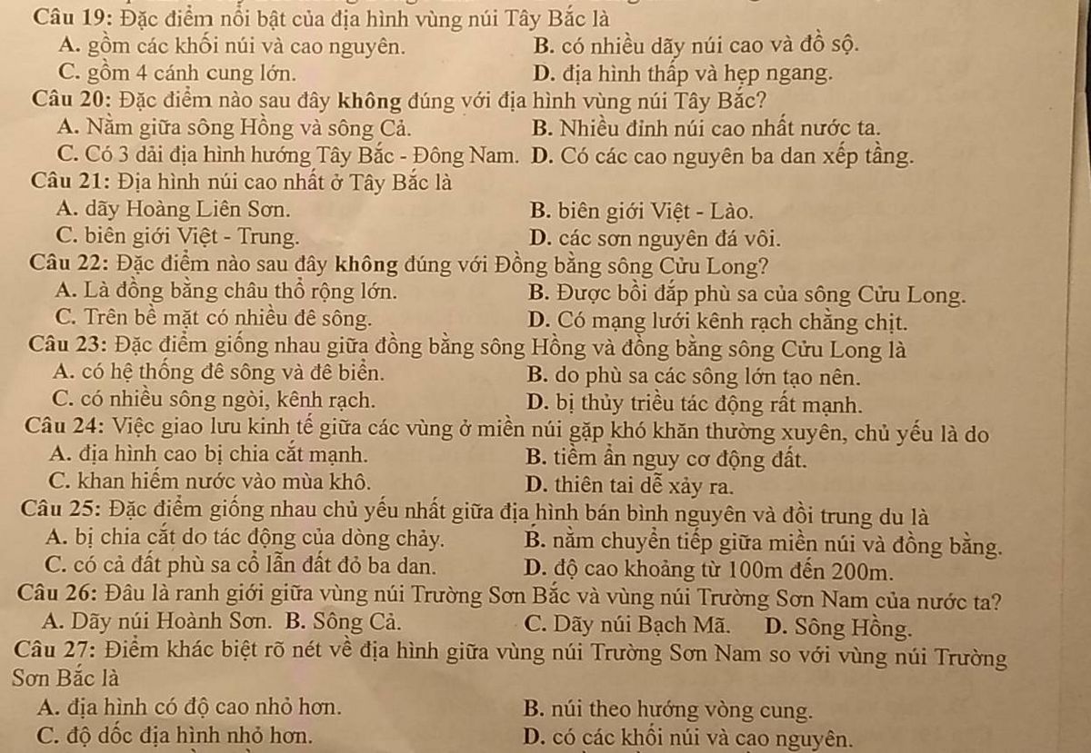 Đặc điểm nổi bật của địa hình vùng núi Tây Bắc